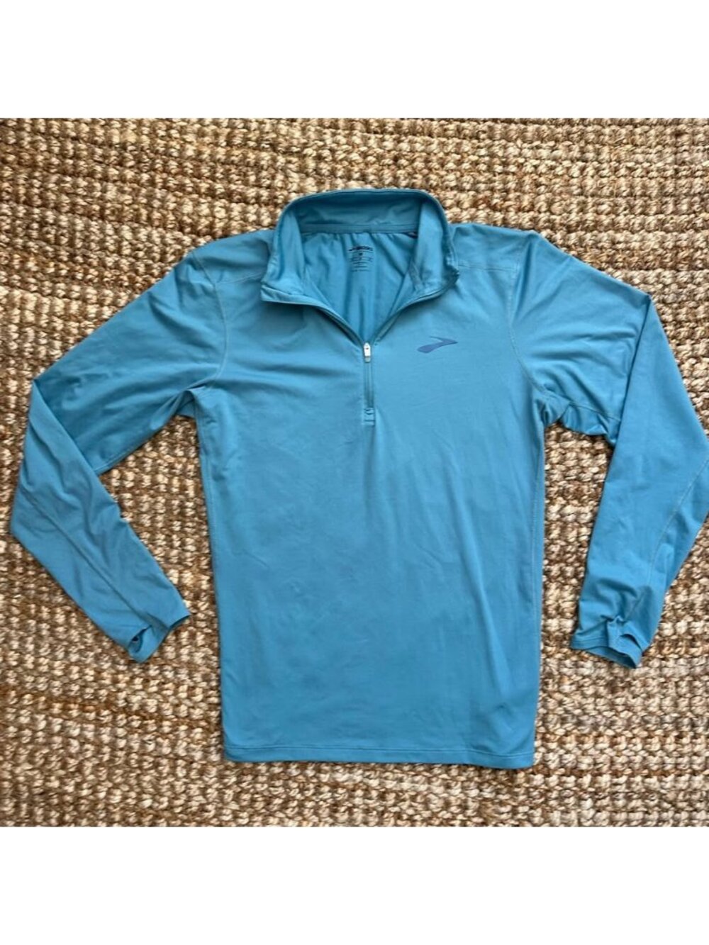Brooks Dash 1/4 Zip Running Pullover Shirt Blue Heathered Men's Medium